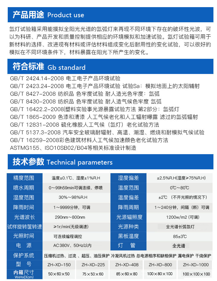 氙燈加速老化試驗箱滿足哪些標(biāo)準(zhǔn)